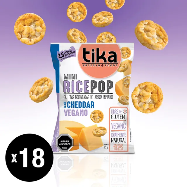 tika-mini-rice-pop-cheddar-vegano-15g-x-18-unidades image 1