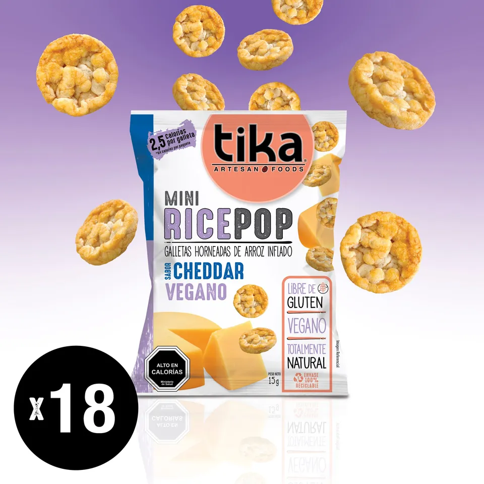 tika-mini-rice-pop-cheddar-vegano-15g-x-18-unidades image 1