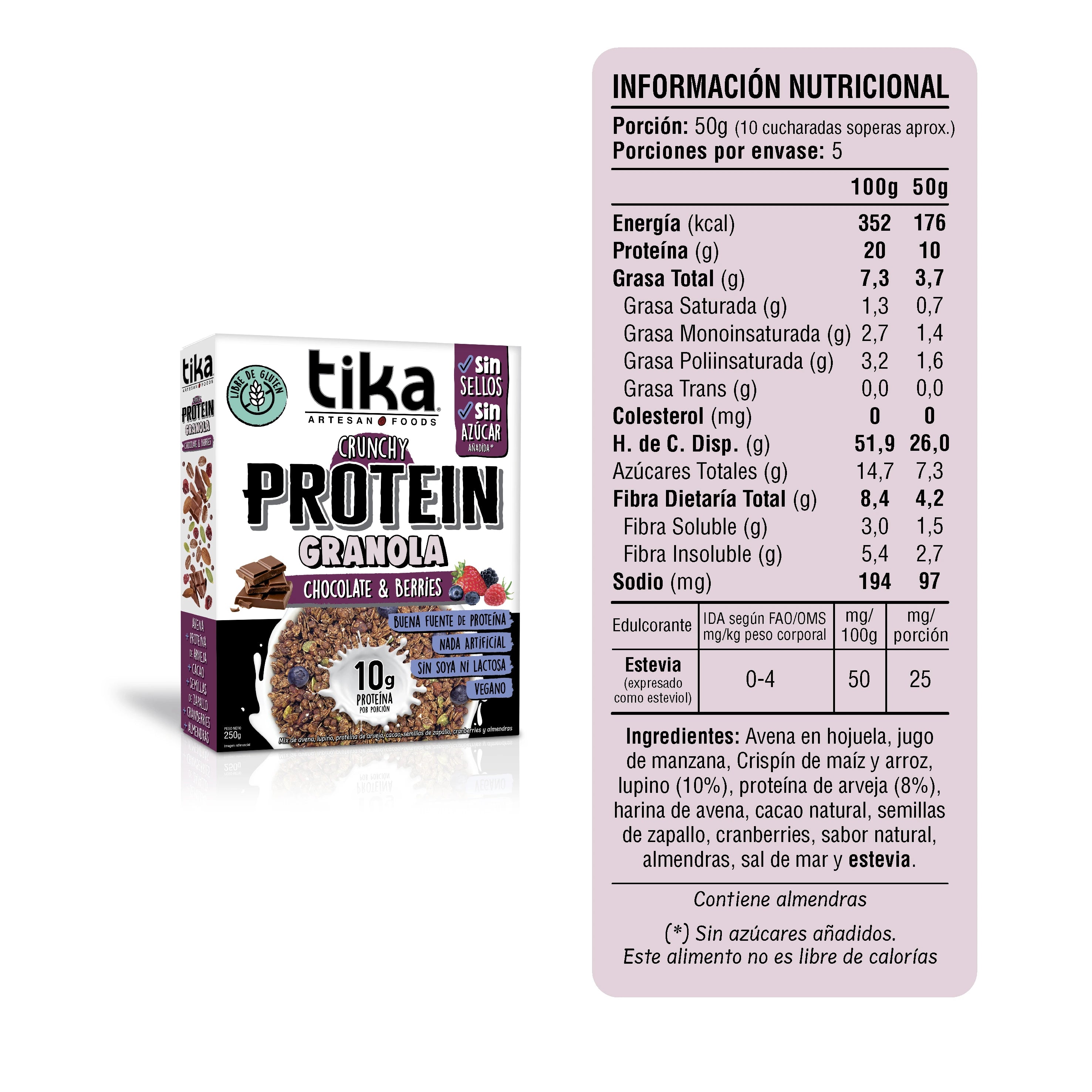 pack-14-tika-protein-granola-crunchy-chocolate-berries-250g image 5