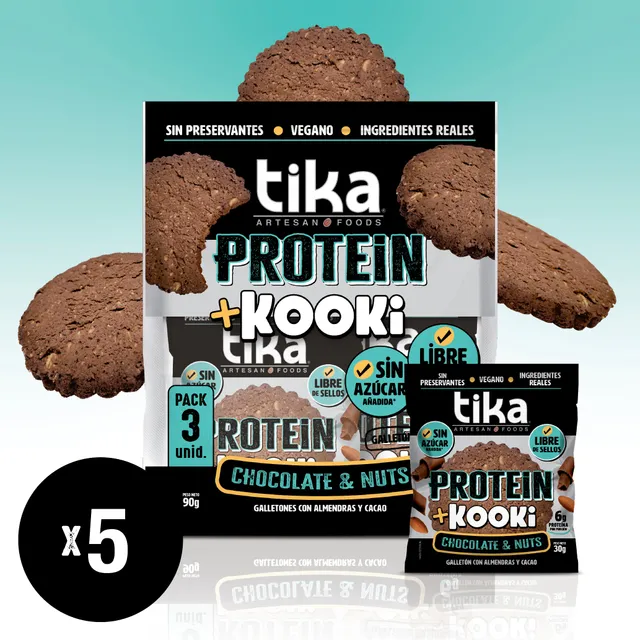 tika-kooki-protein-gallet-n-chocolate-nuts-pack-15-5-packs-de-3-uds image 1