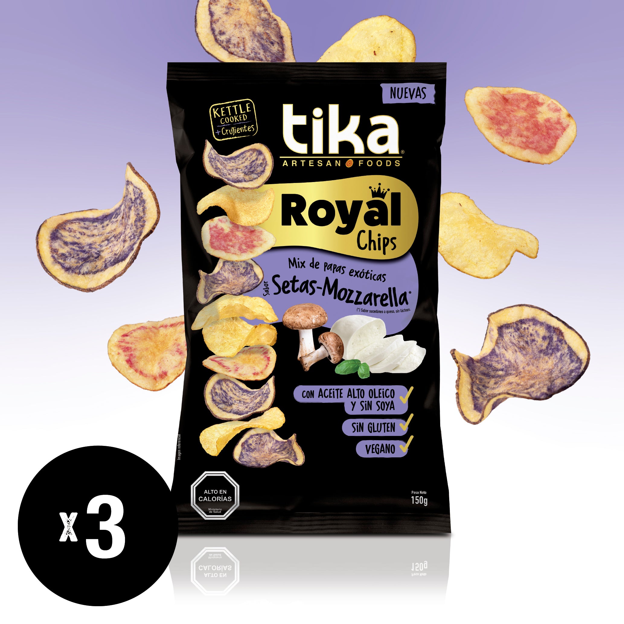 tika-royal-chips-setas-mozzarella-150g-x-3-unidades image 1