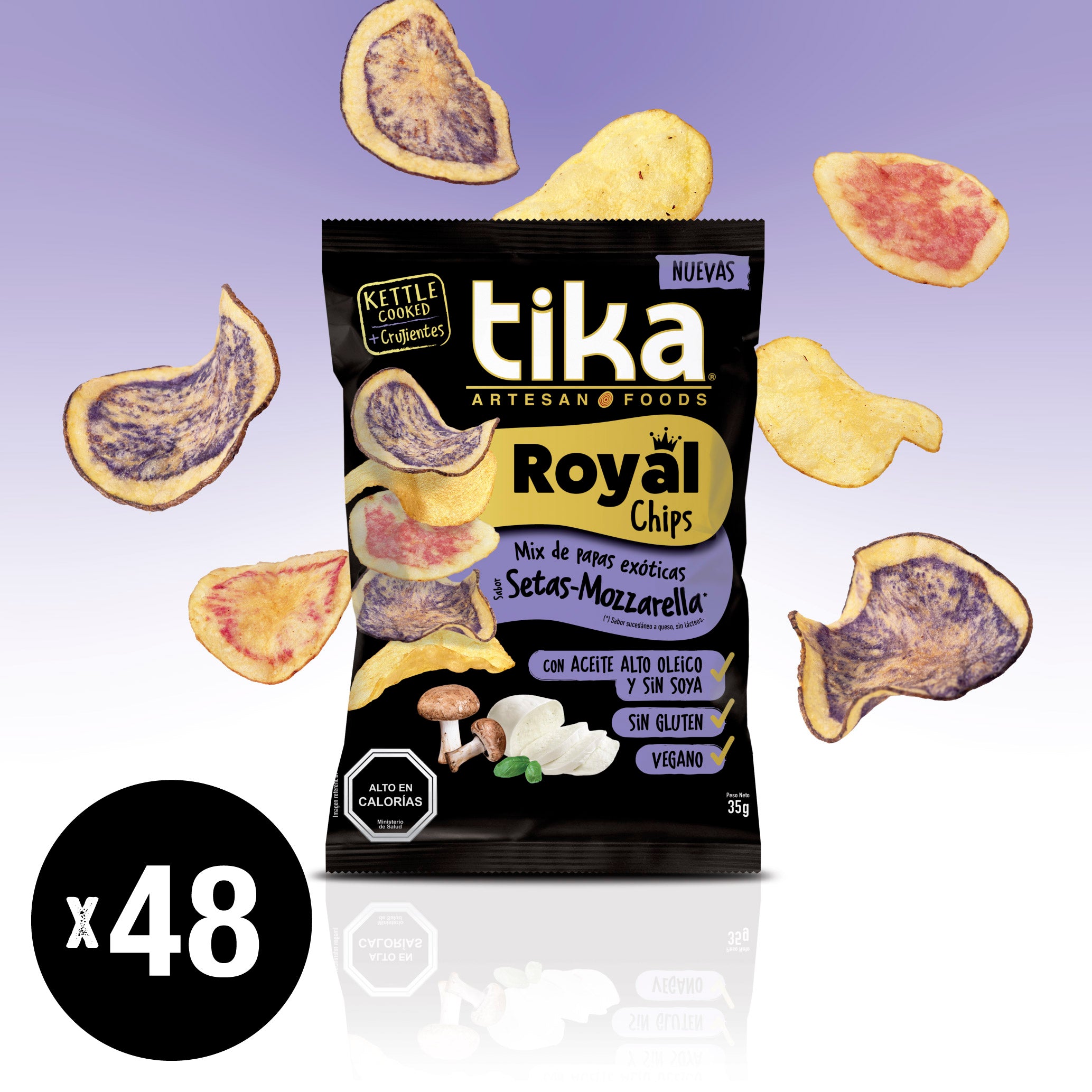 tika-royal-chips-setas-mozzarella-35g-x-48-colaciones image 1