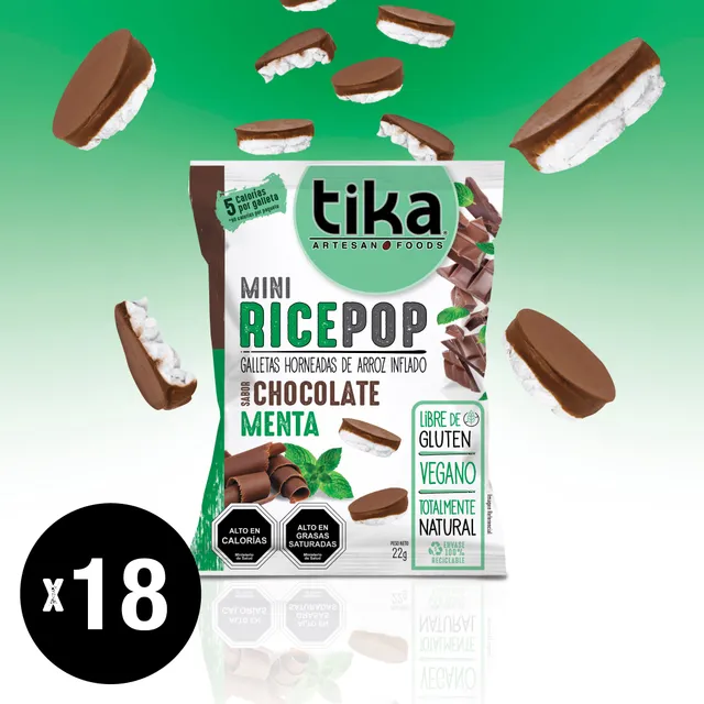 tika-mini-rice-pop-chocolate-menta-22g-x18-colaciones image 1