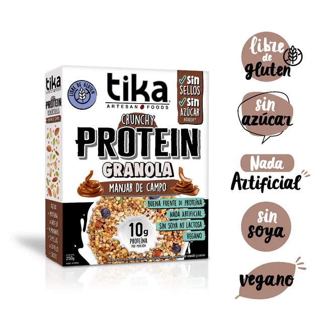 tika-protein-granola-crunchy-manjar-de-campo-250g image 1