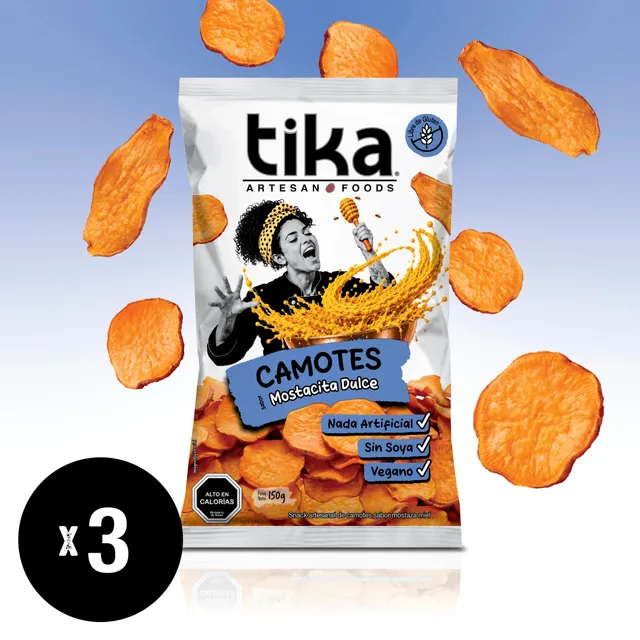 tika-camotes-mostacita-dulce-chips-veganos-150g-x-3-unidades image 1