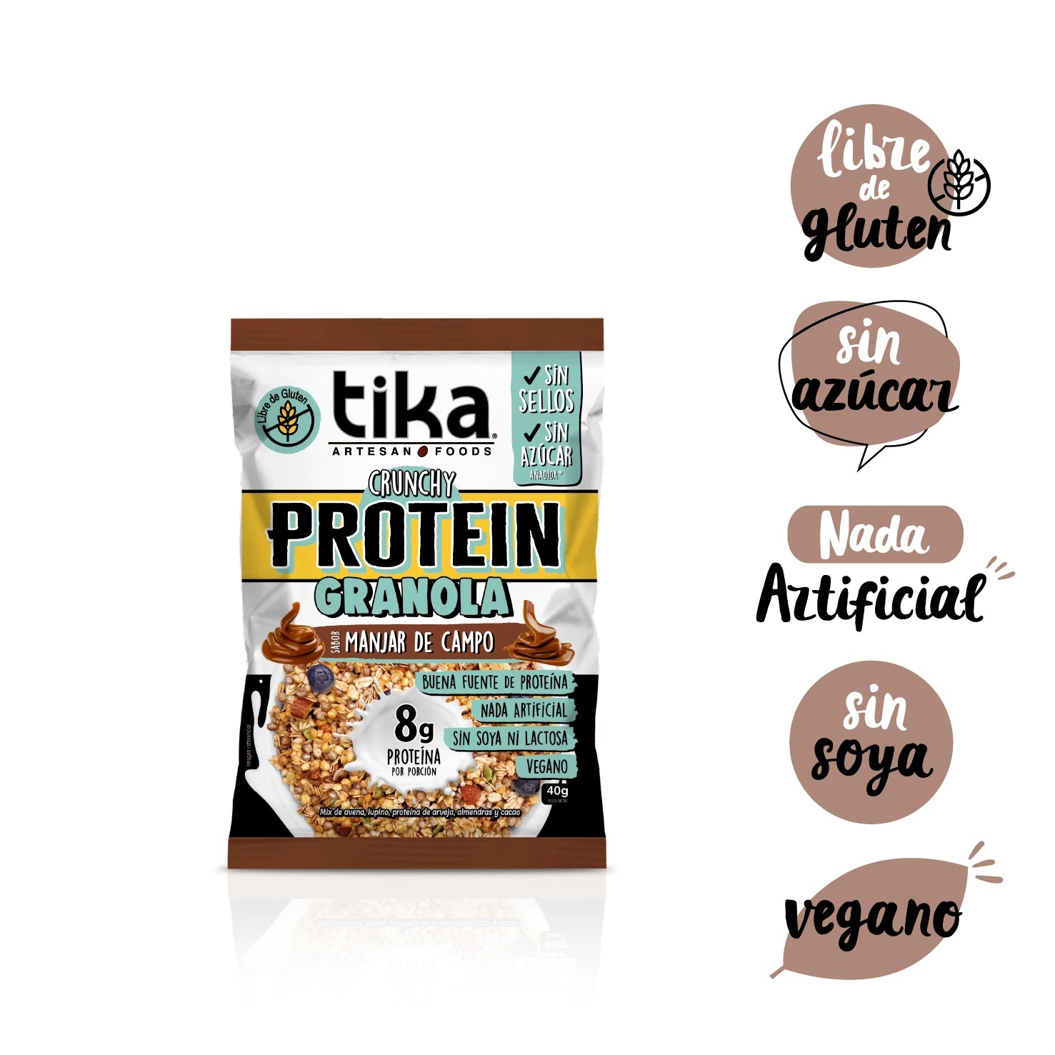 pack-tika-protein-granola-crunchy-manjar-de-campo-40g-x-18-colaciones image 2