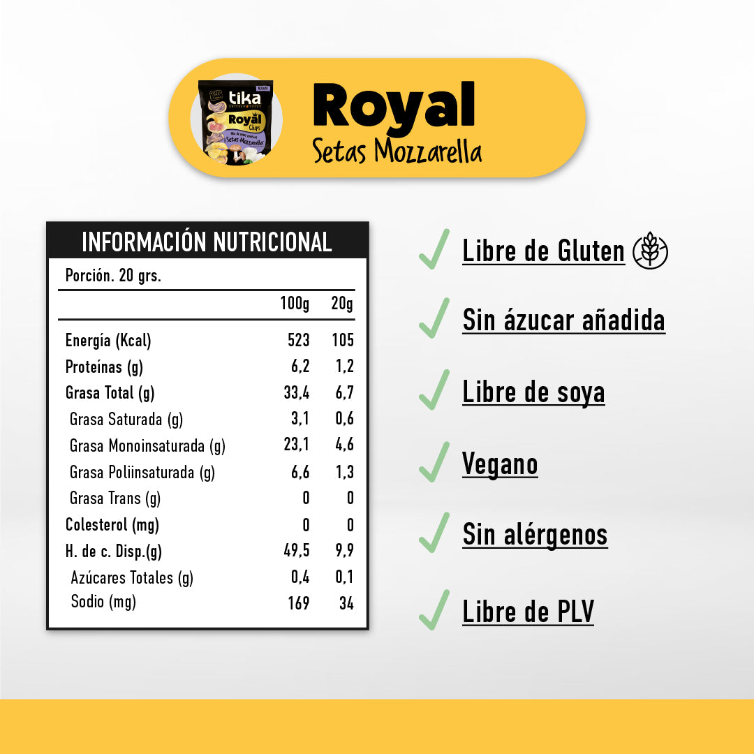 tika-royal-chips-setas-mozzarella-35g image 2