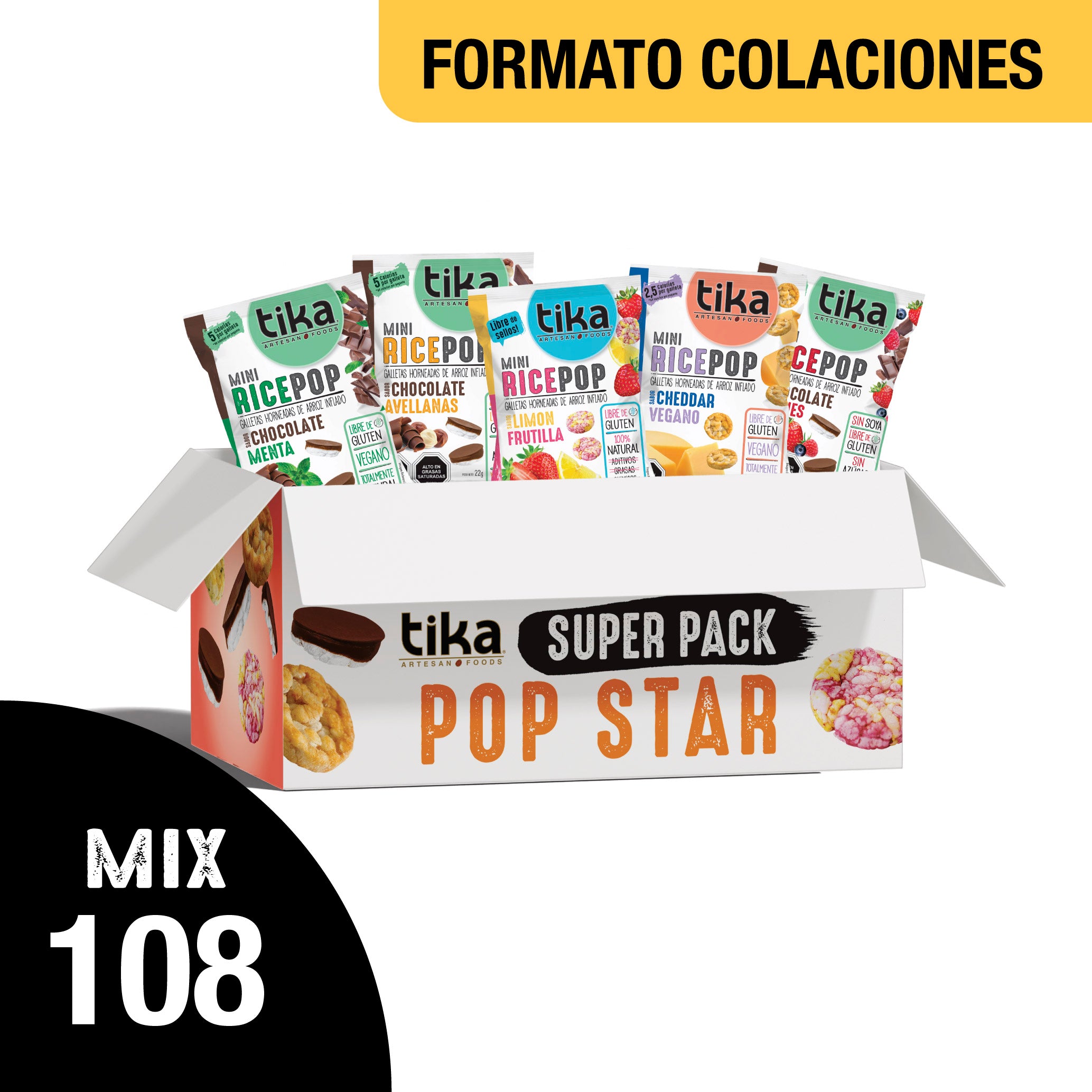 tika-super-pack-pop-star-108-colaciones-mini-rice-pop-dulces-y-saladas image 1