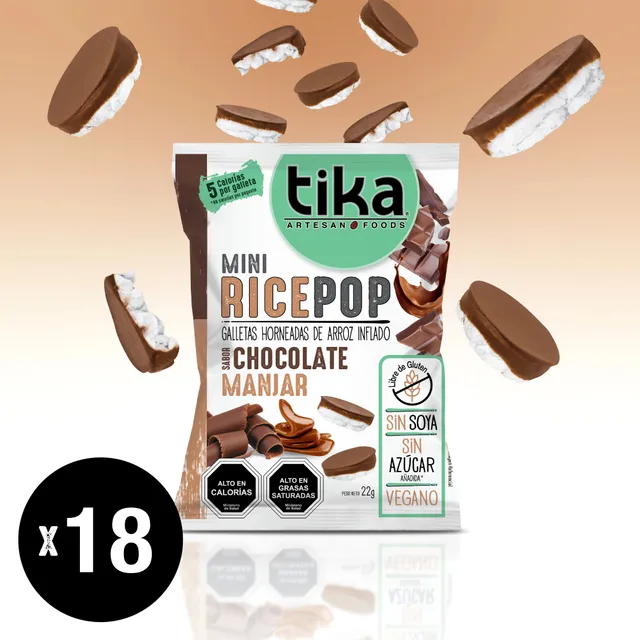 tika-mini-rice-pop-chocolate-manjar-22g-x-18-colaciones image 1