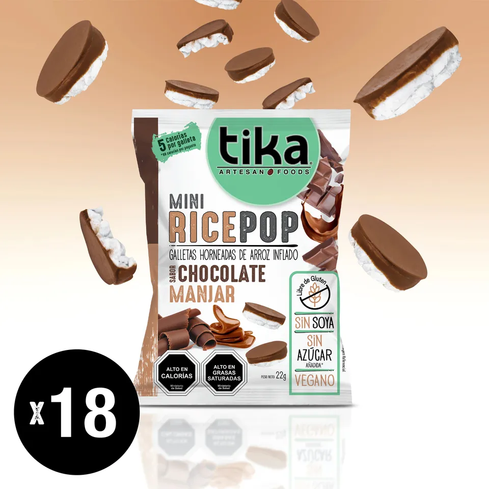 tika-mini-rice-pop-chocolate-manjar-22g-x-18-colaciones image 1