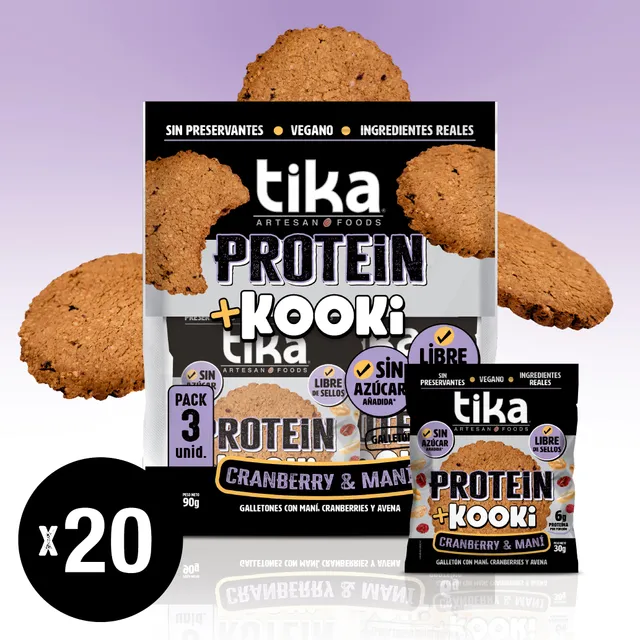 tika-kooki-protein-cranberry-man-pack-60-galletones-veganos image 1