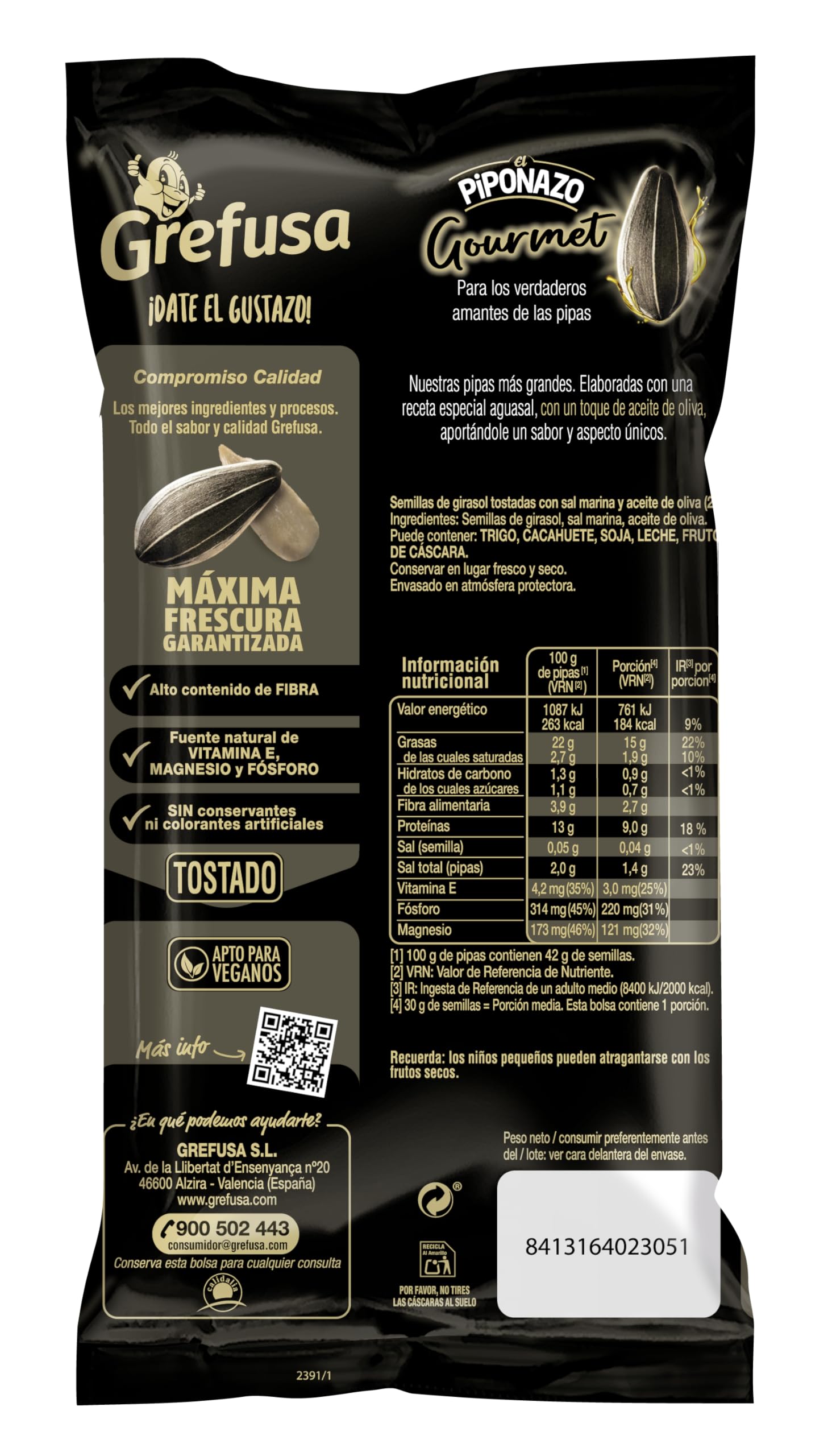 grefusa-el-piponazo-gourmet-105-g-pack-10-pipas-sal-marina-y-oliva image 2