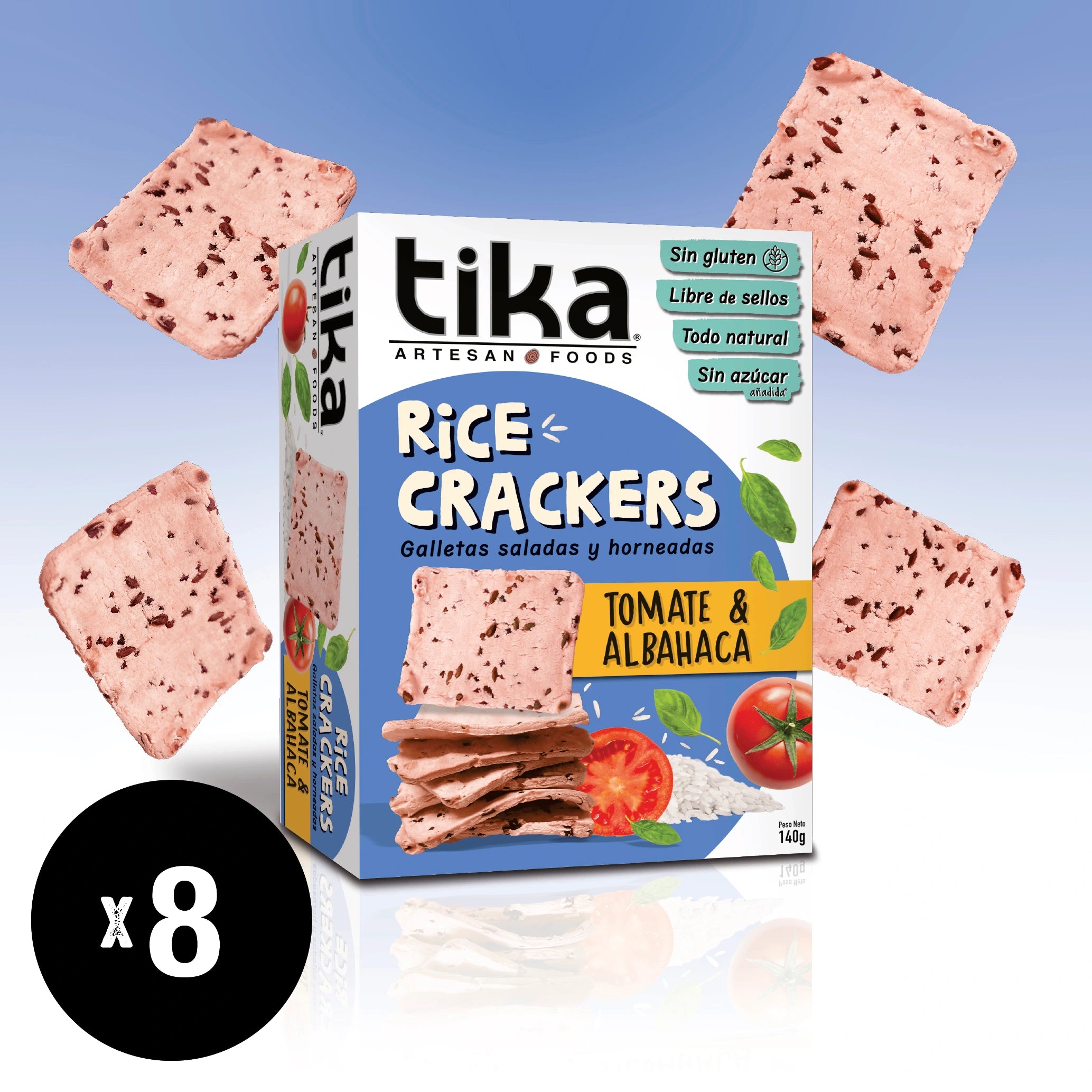 tika-crackers-tomate-albahaca-140g-pack-8 image 1