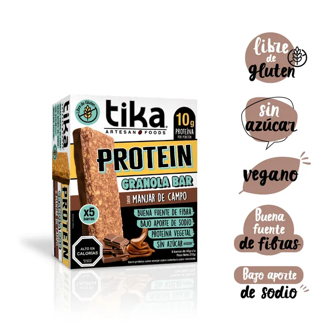 tika-protein-manjar-de-campo-215g-5-barritas-de-granola-proteica image 1
