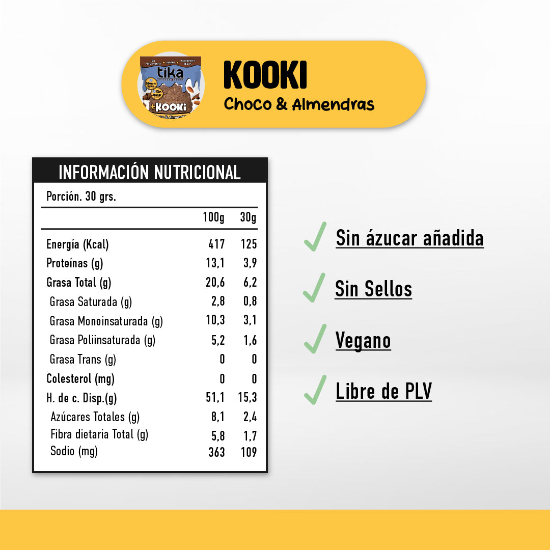 tika-kooki-choco-almendras-pack-75-galletones-25x3 image 3