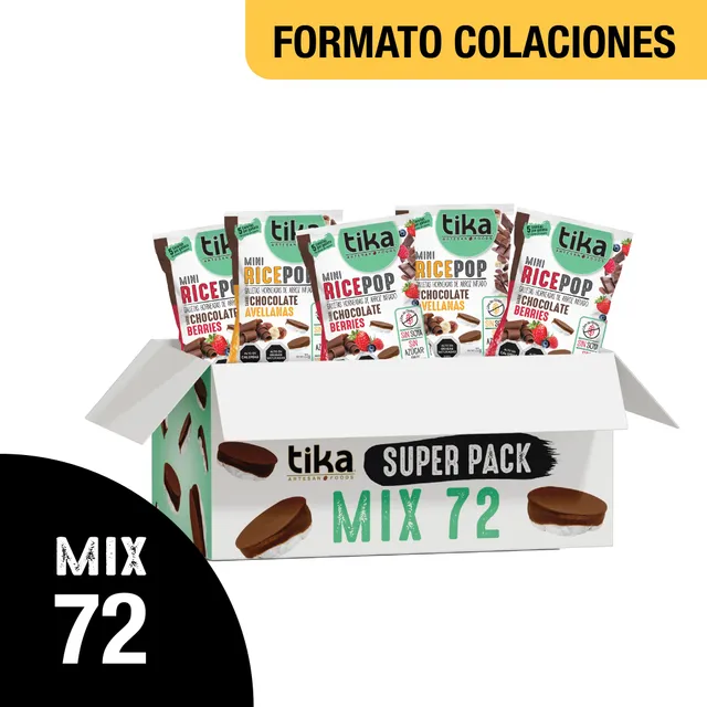 tika-pack-mini-rice-pop-chocolate-avellana-y-berries-22g-x-72-colaciones image 1