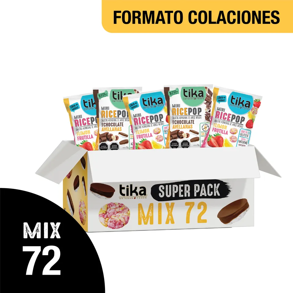 tika-pack-mini-rice-pop-lim-n-frutilla-chocolate-avellana-72-colaciones image 1