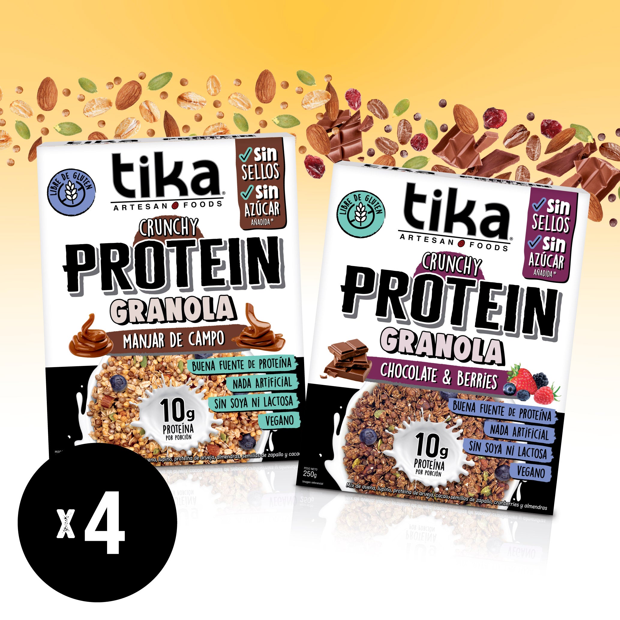 tika-protein-granola-crunchy-duo-250g-pack-4 image 1