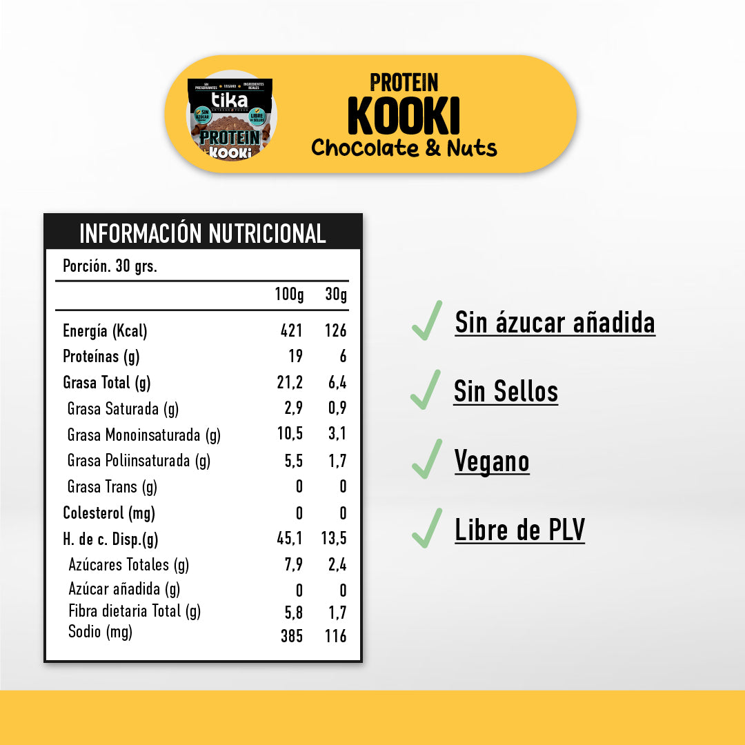 tika-pack-60-galletones-kooki-protein-chocolate-nuts image 3