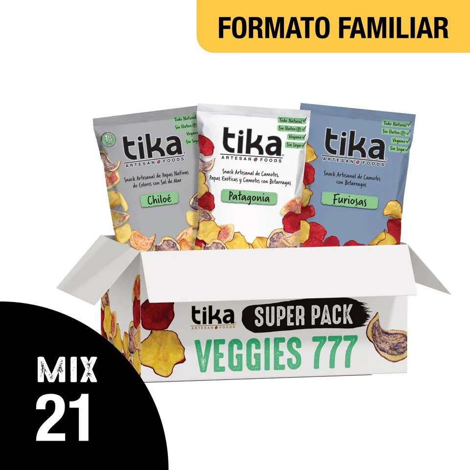 tika-super-pack-777-veggies-chips-vegetales-150g-x-21-unidades image 1