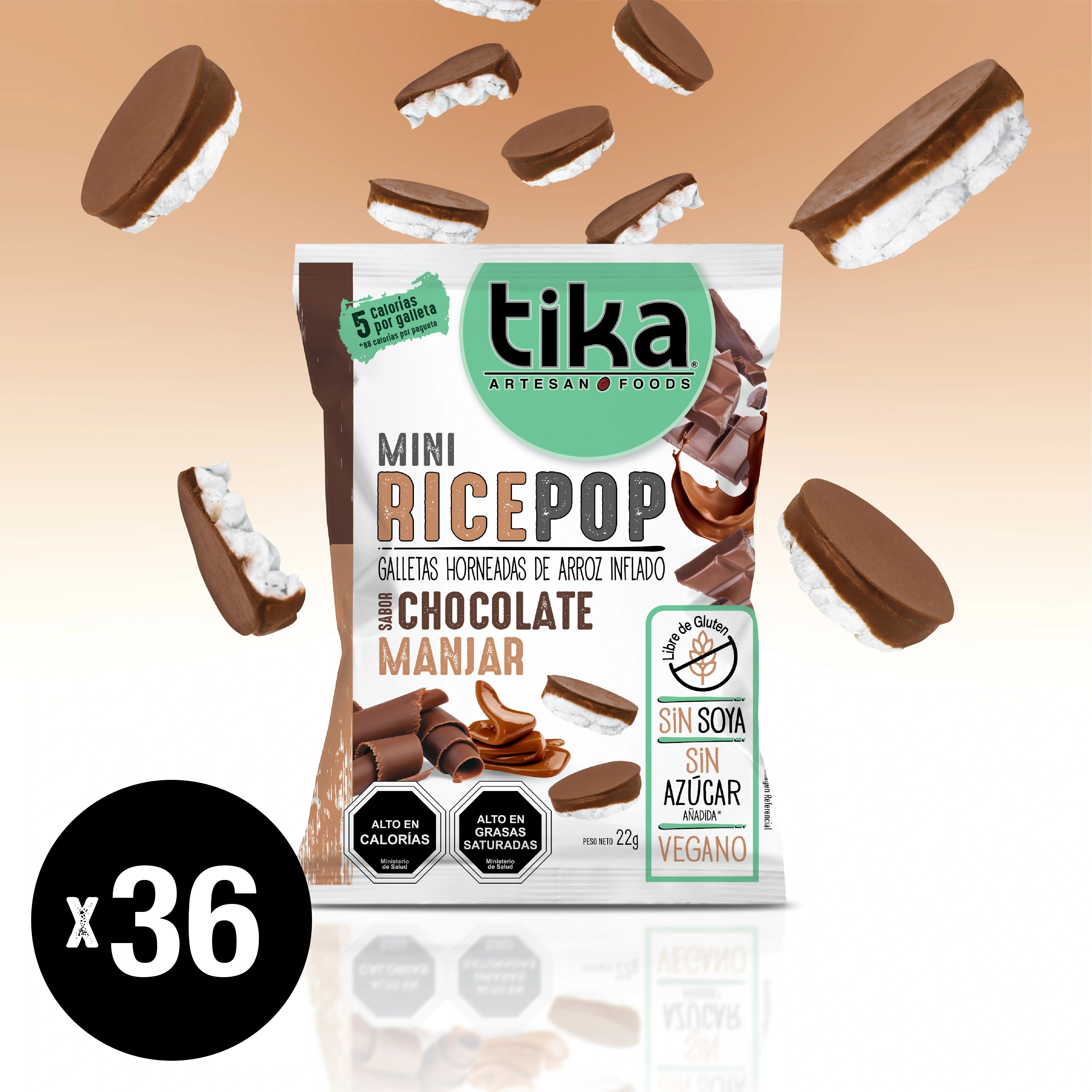 tika-mini-rice-pop-chocolate-manjar-22g-x-36-colaciones image 1