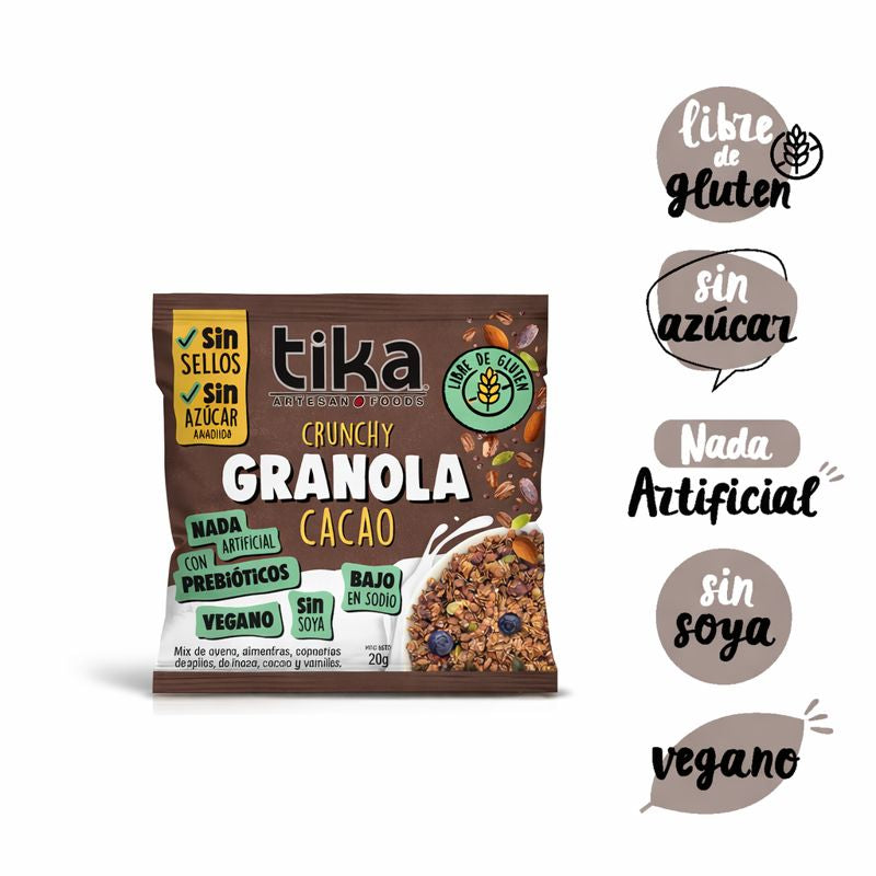 tika-granola-crunchy-cacao-20g-x-21-colaciones-granola-natural image 2