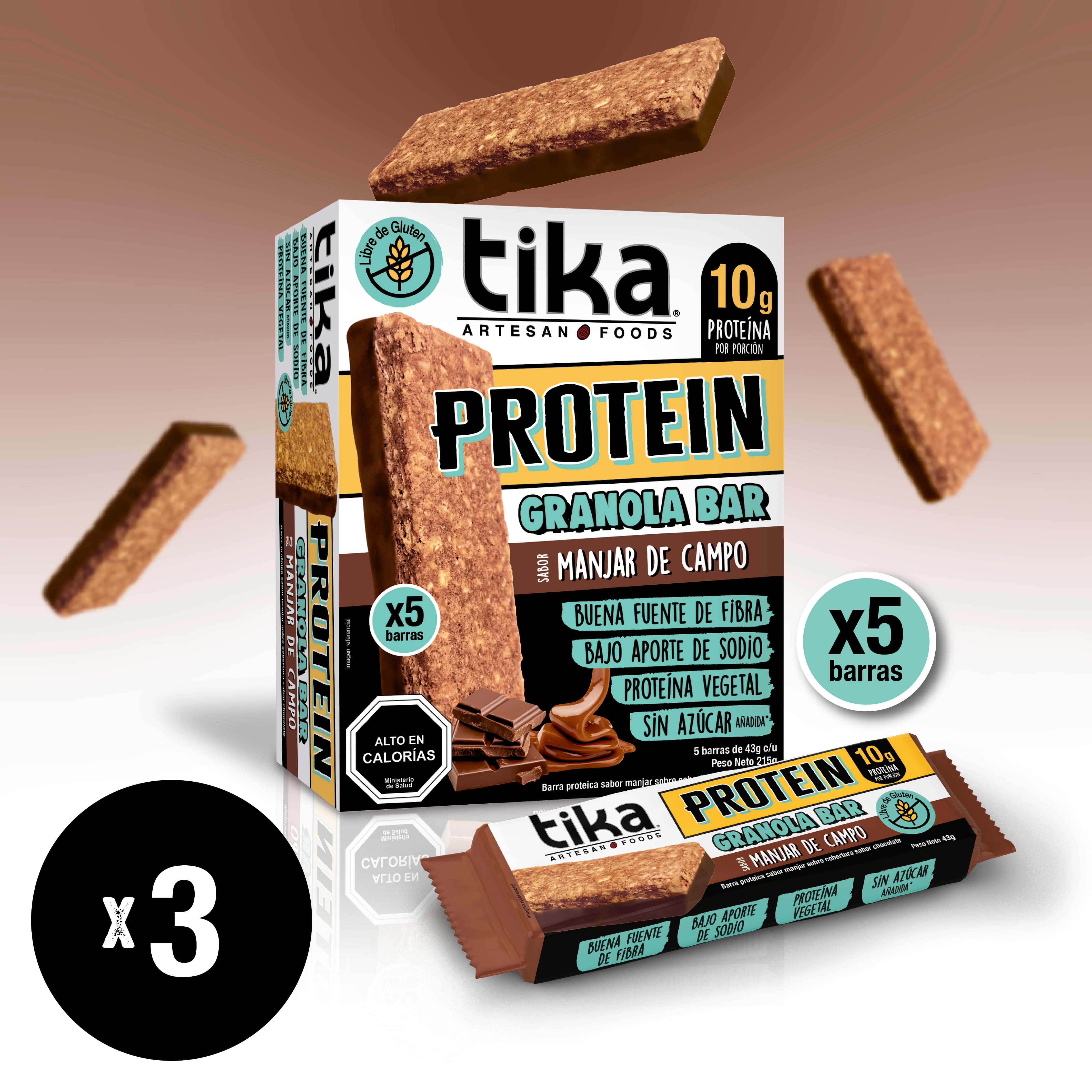 tika-protein-manjar-de-campo-15-barritas-snack-proteico-sin-gluten-con-10g-de-pr image 1