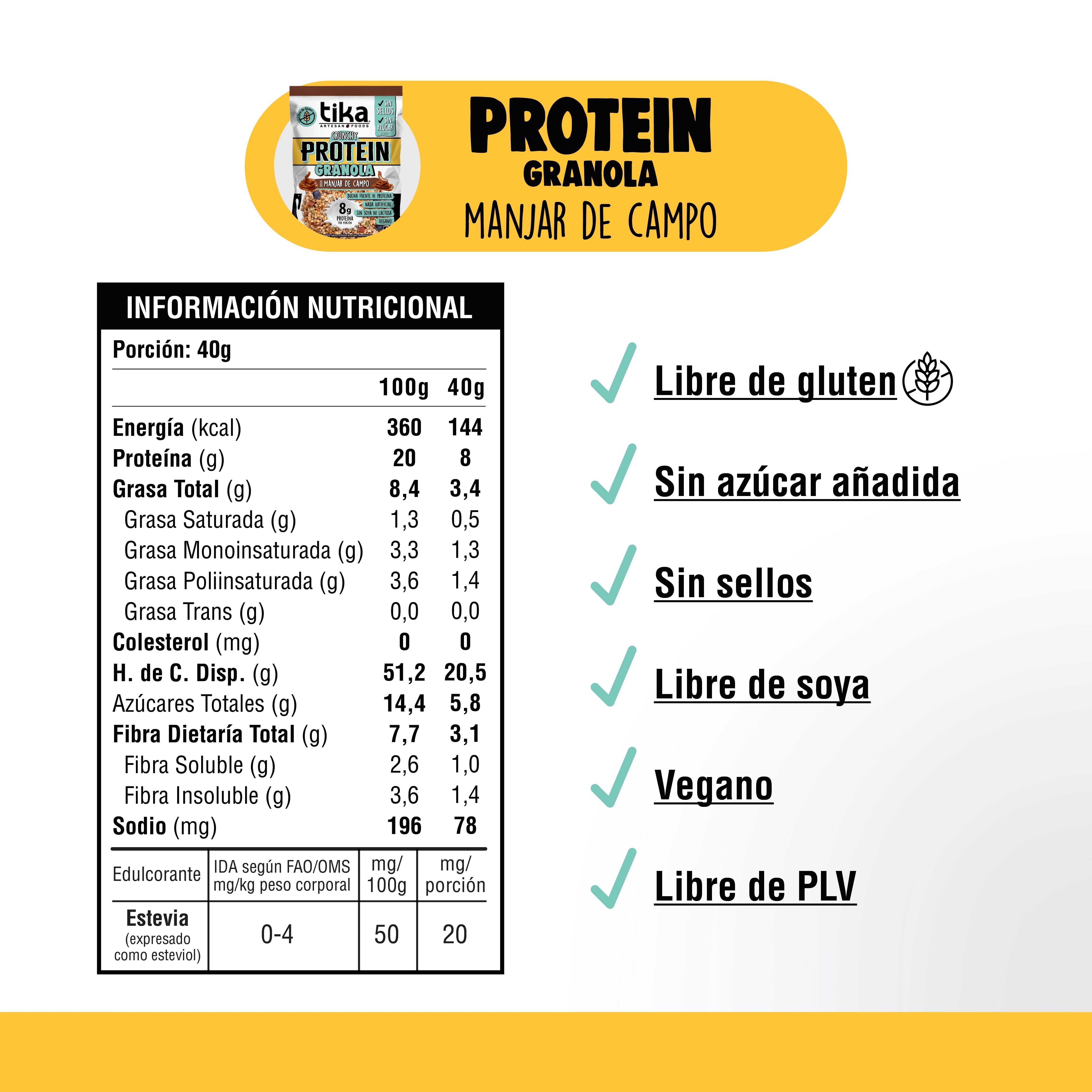pack-tika-protein-granola-crunchy-manjar-de-campo-40g-x-18-colaciones image 3