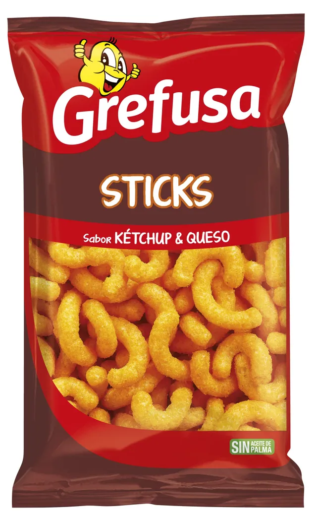 grefusa-sticks-sabor-ketchup-y-queso-135g-snack-de-s-mola-de-ma-z-crujiente image 1