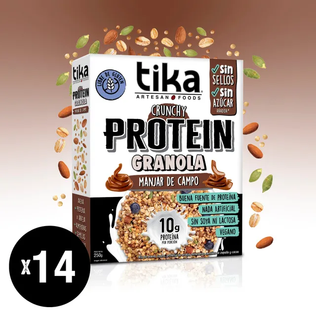 tika-protein-granola-crunchy-manjar-de-campo-250g-x-14-unidades image 1
