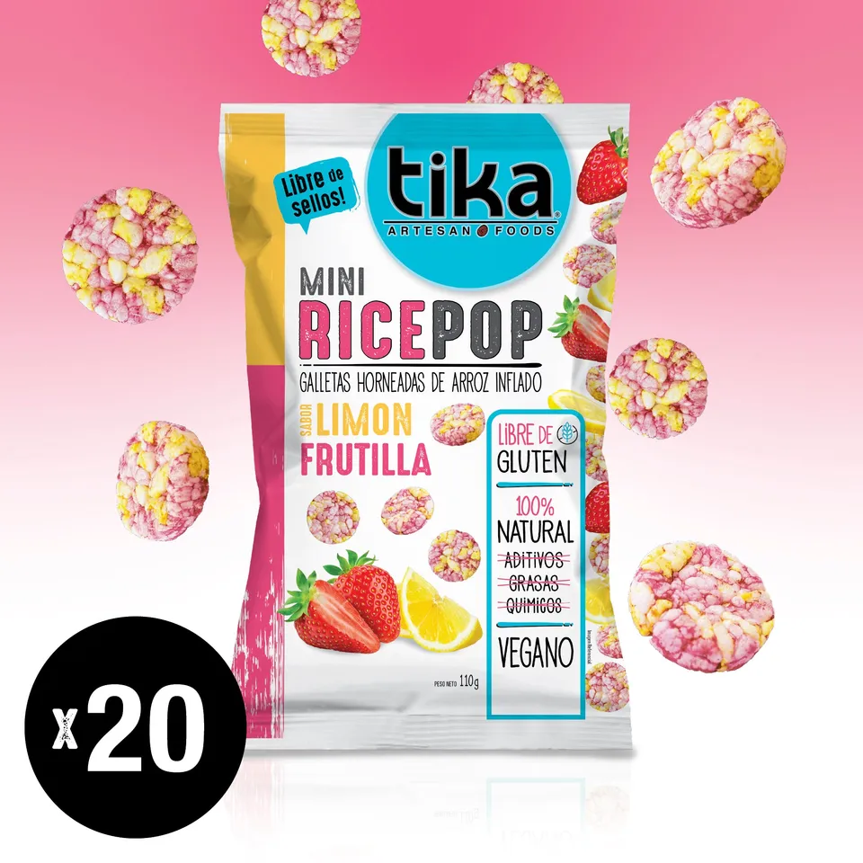 tika-mini-rice-pop-lim-n-frutilla-110g-pack-20-unidades image 1