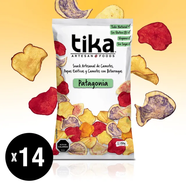 tika-veggie-chips-patagonia-150g-x-14-unidades-snack-artesanal-vegano-sin-gluten image 1