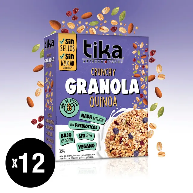 pack-12-tika-granola-crunchy-avena-quinoa-200g image 1