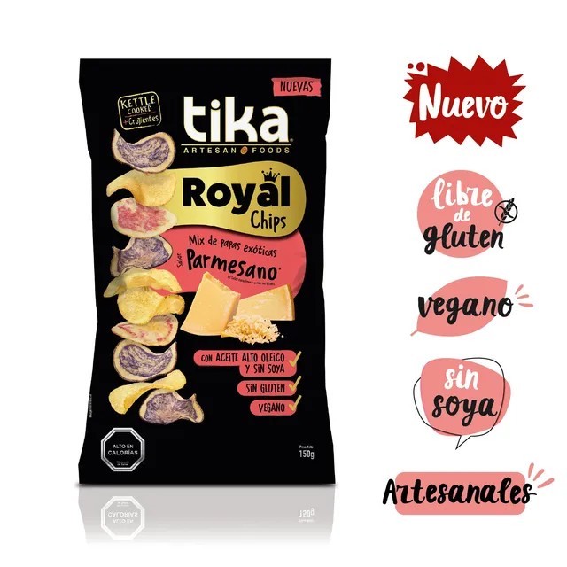 tika-royal-chips-papas-parmesano-vegano-150g image 1