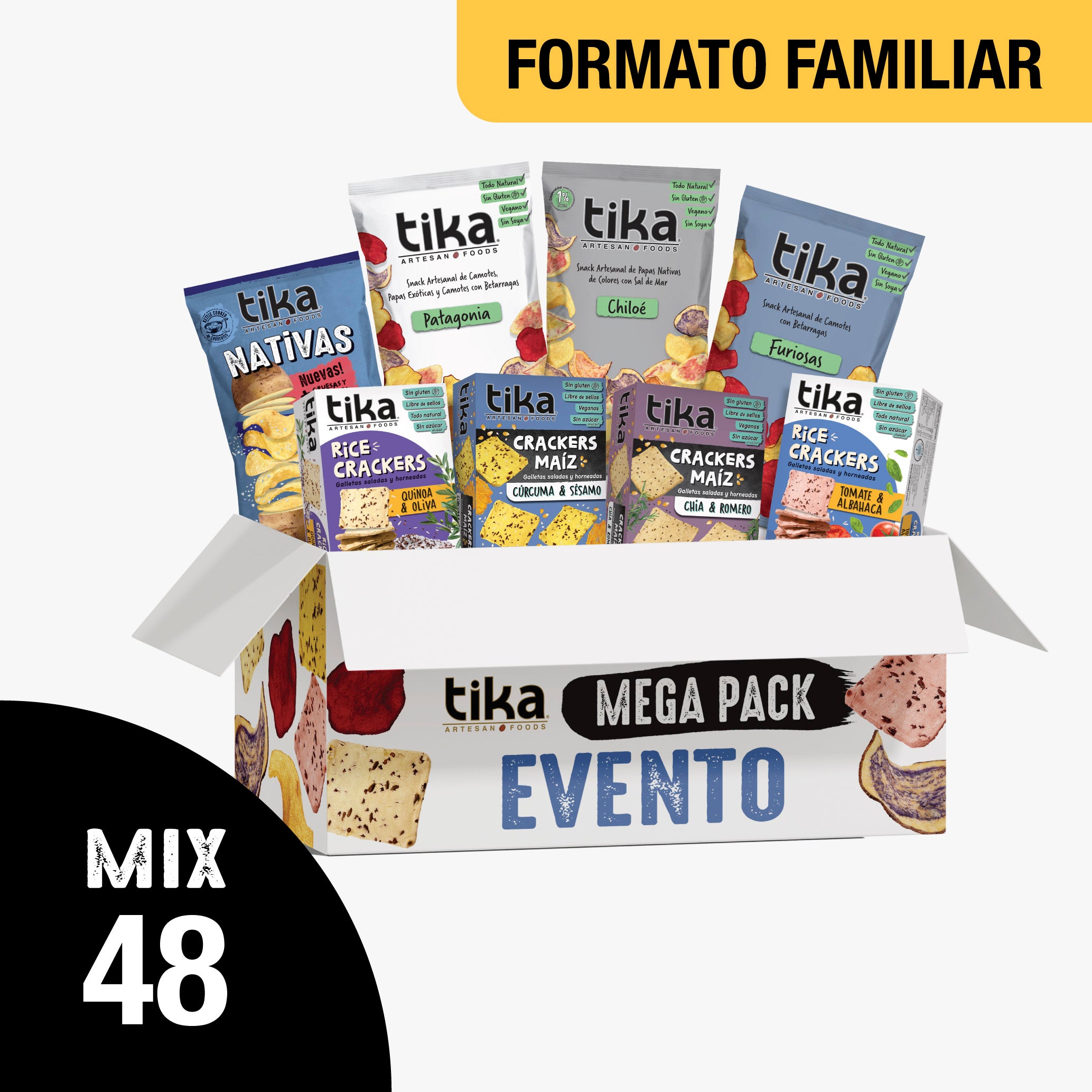 tika-mega-pack-evento-48-familiares-veggie-y-crackers image 1