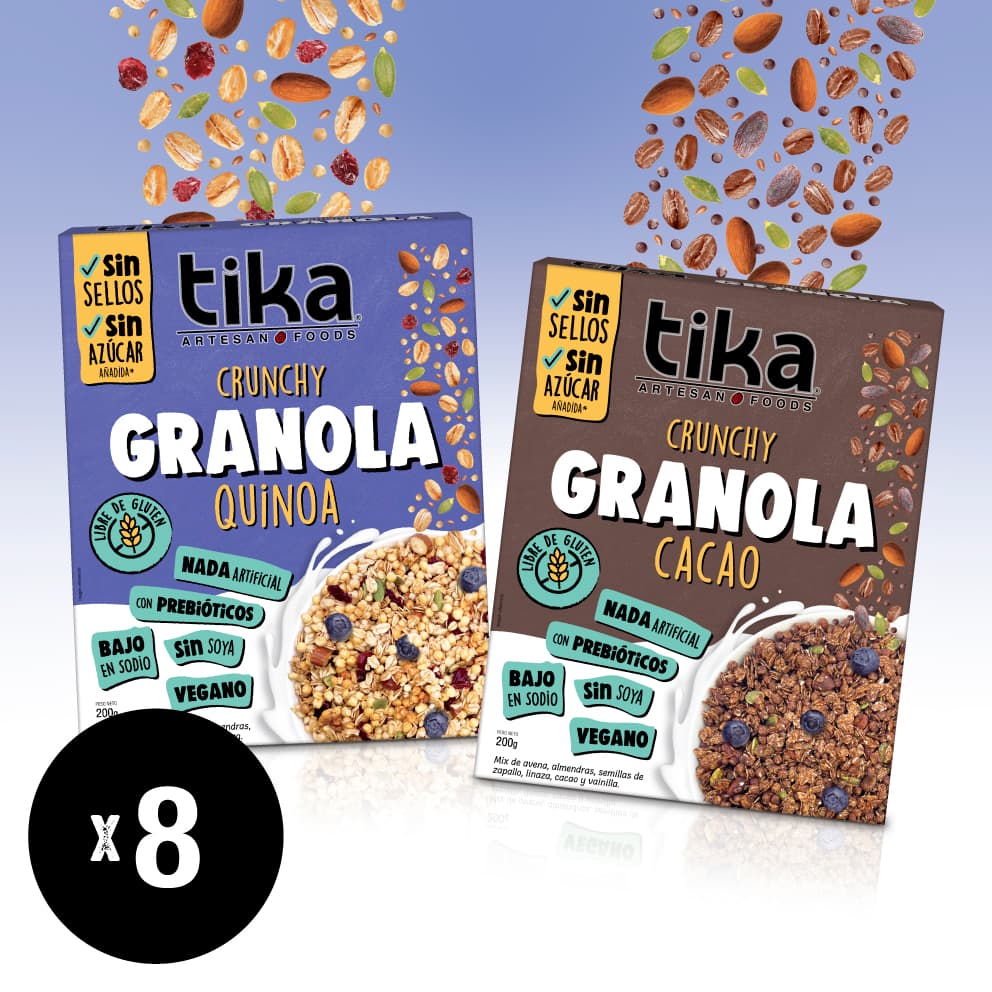 tika-pack-8-granola-crunchy-duo-quinoa-y-cacao-200g image 1