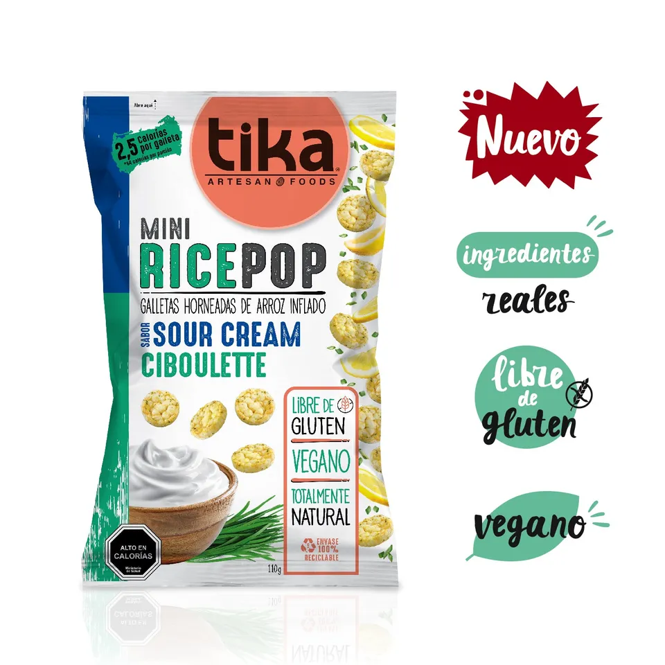 tika-mini-rice-pop-sour-cream-ciboulette-110g-galletas-de-arroz-inflado image 1