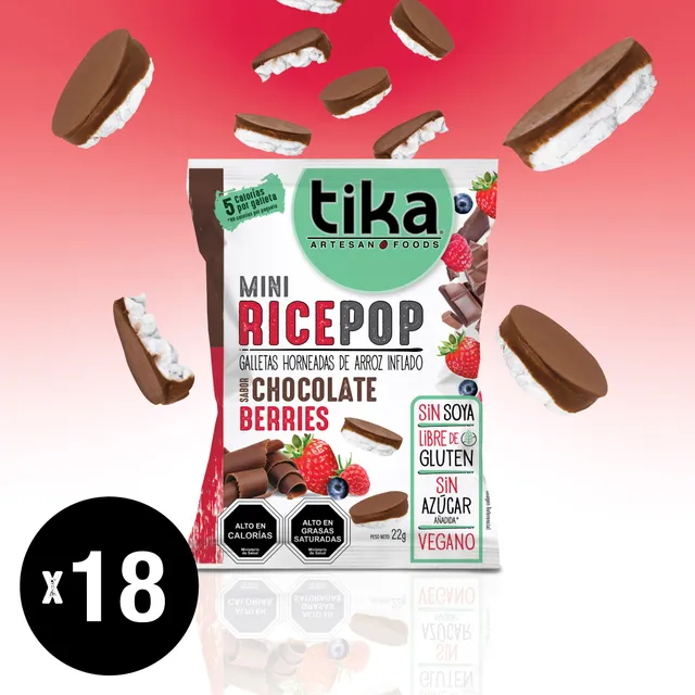 tika-mini-rice-pop-chocolate-berries-22g-x-18-colaciones image 1